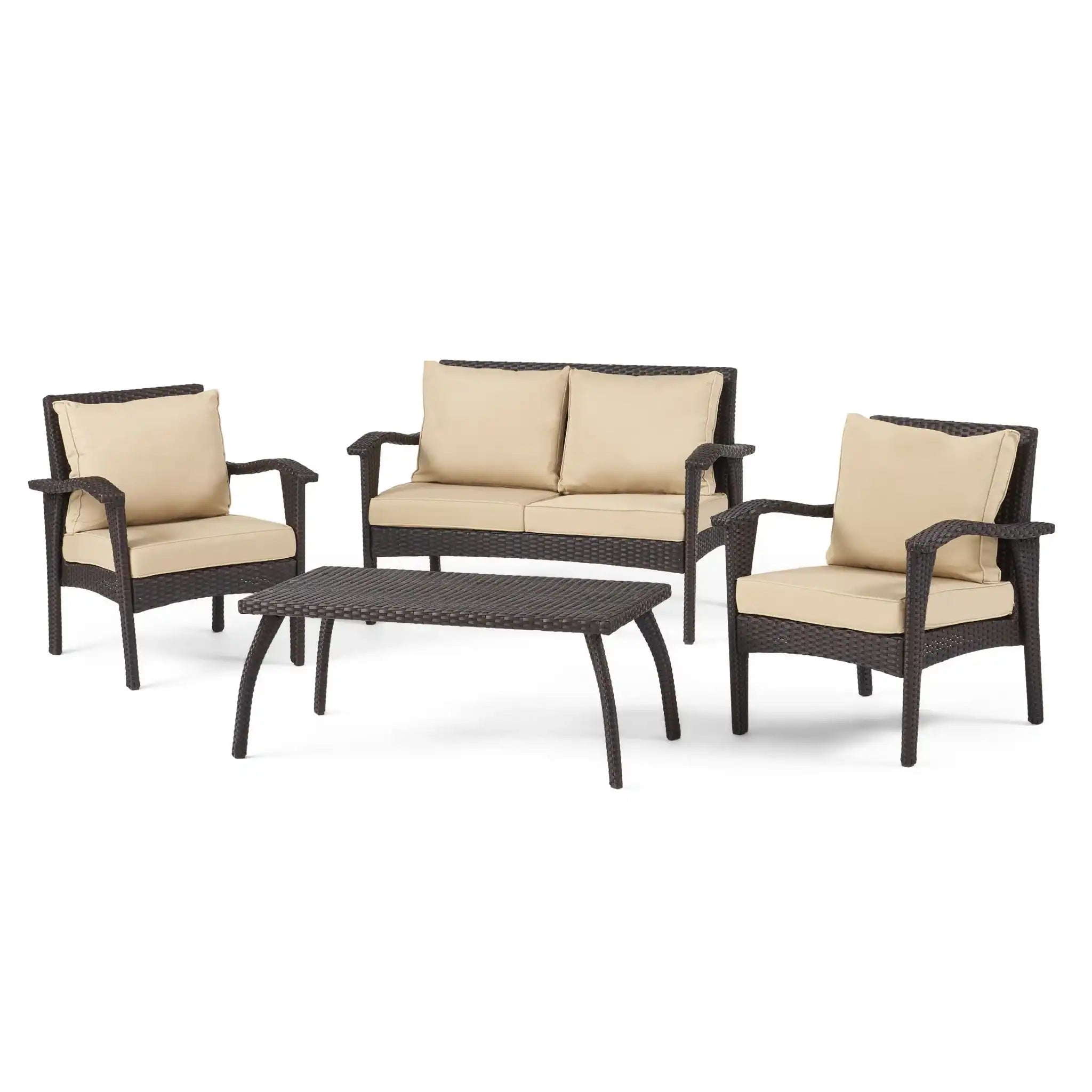 Honolulu 4-Piece Outdoor Wicker Seating Set
