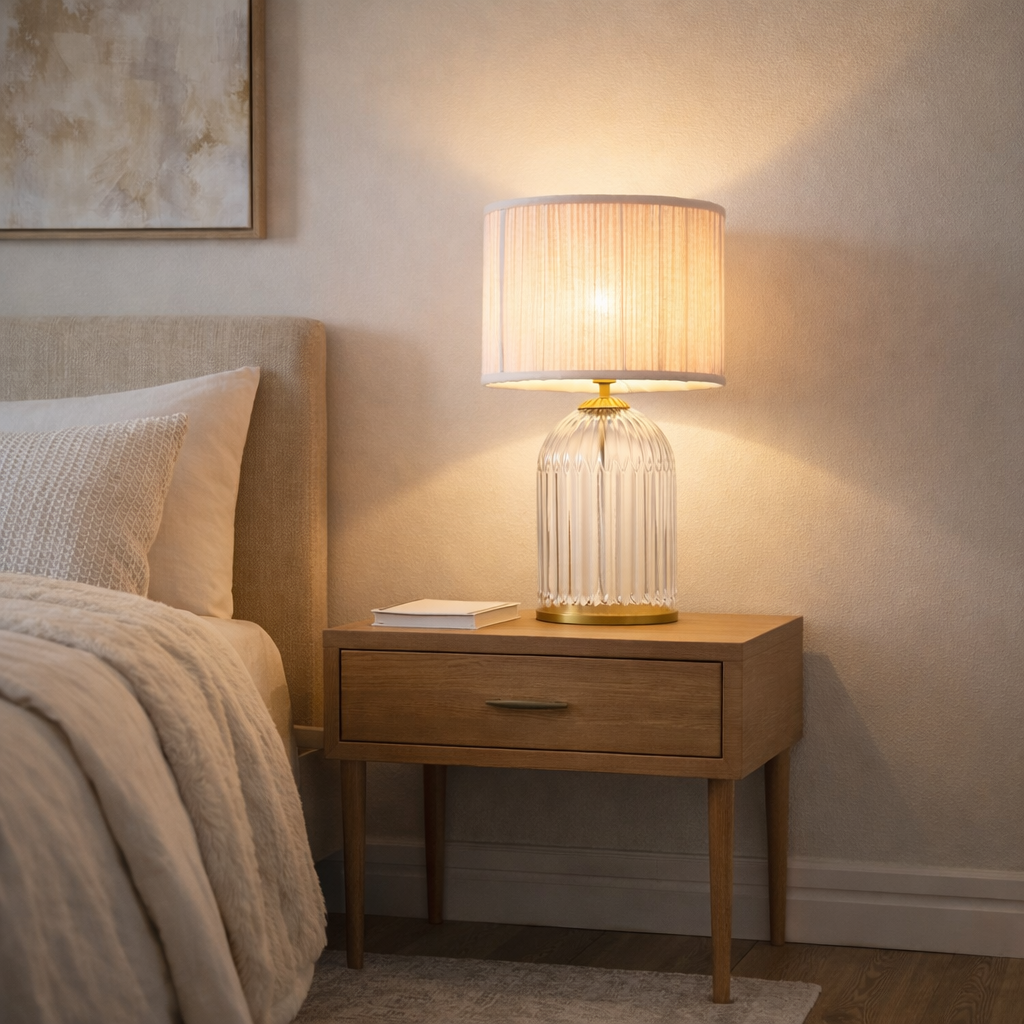 Nordic Solid Wood Desk Bedside Table Lamp