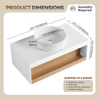 36" Floating Bathroom Vanity With Glossy Finish