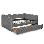 Full Size Cozy Gingham Daybed with Two Storage Drawers