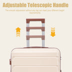 28 Inch ABS Hard Shell Large Travel Checked Luggage - Beige