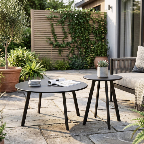 2-Piece Round Nesting Coffee Table Set