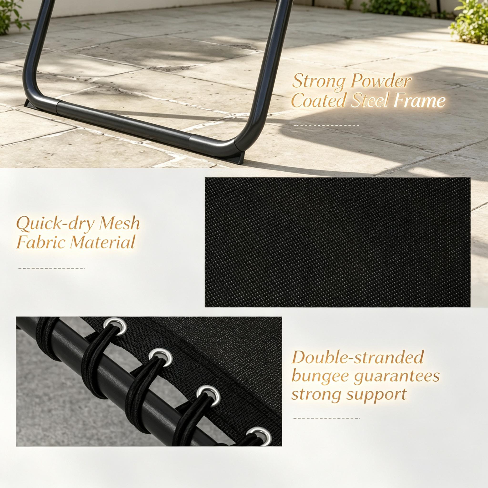 2-Piece Folding Chaise Lounge Pool Chairs