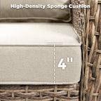 5-Piece Outdoor Lounge Chairs Set with Side Table and Ottomans