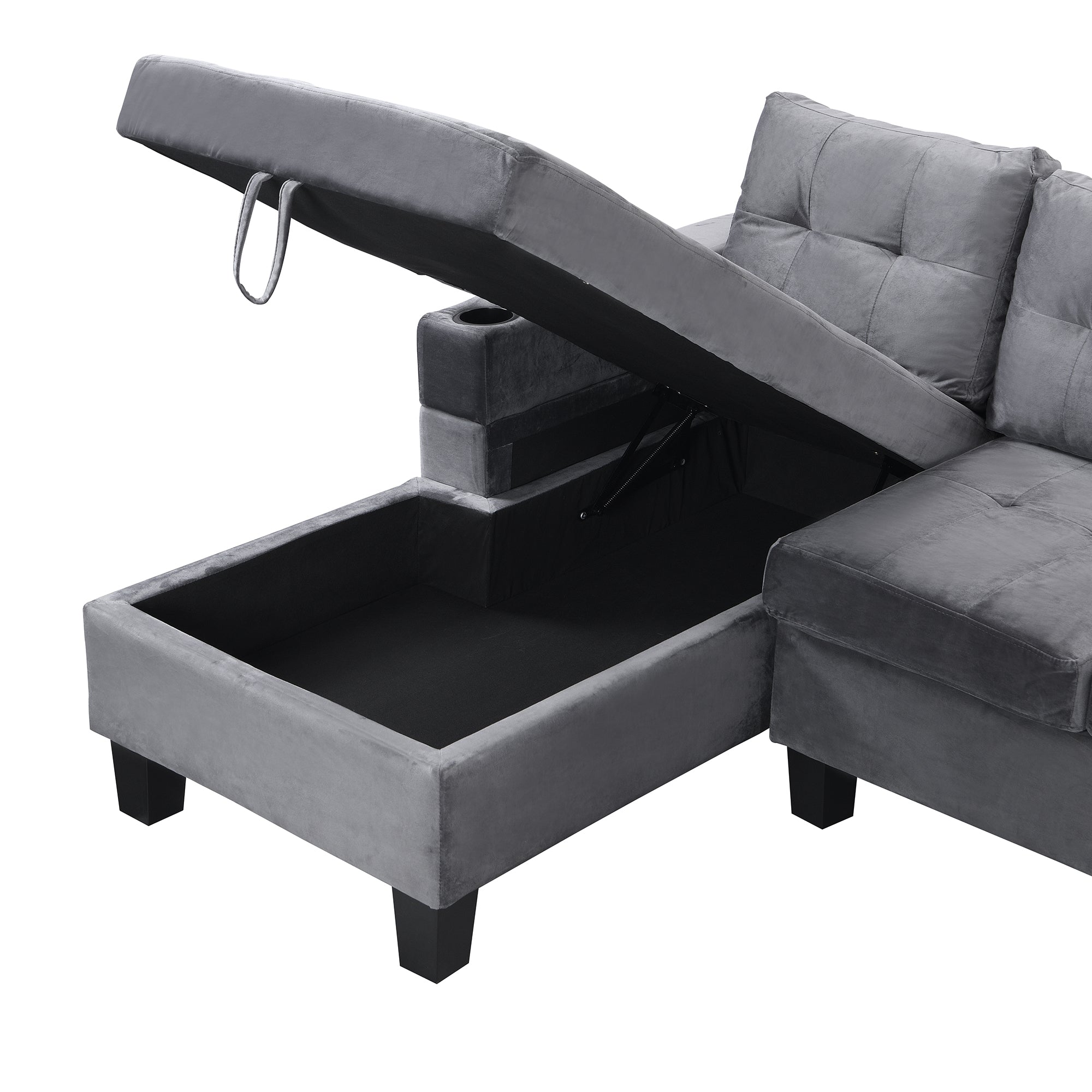 Modern Sectional Sofa Set with L Shape Chaise Lounge