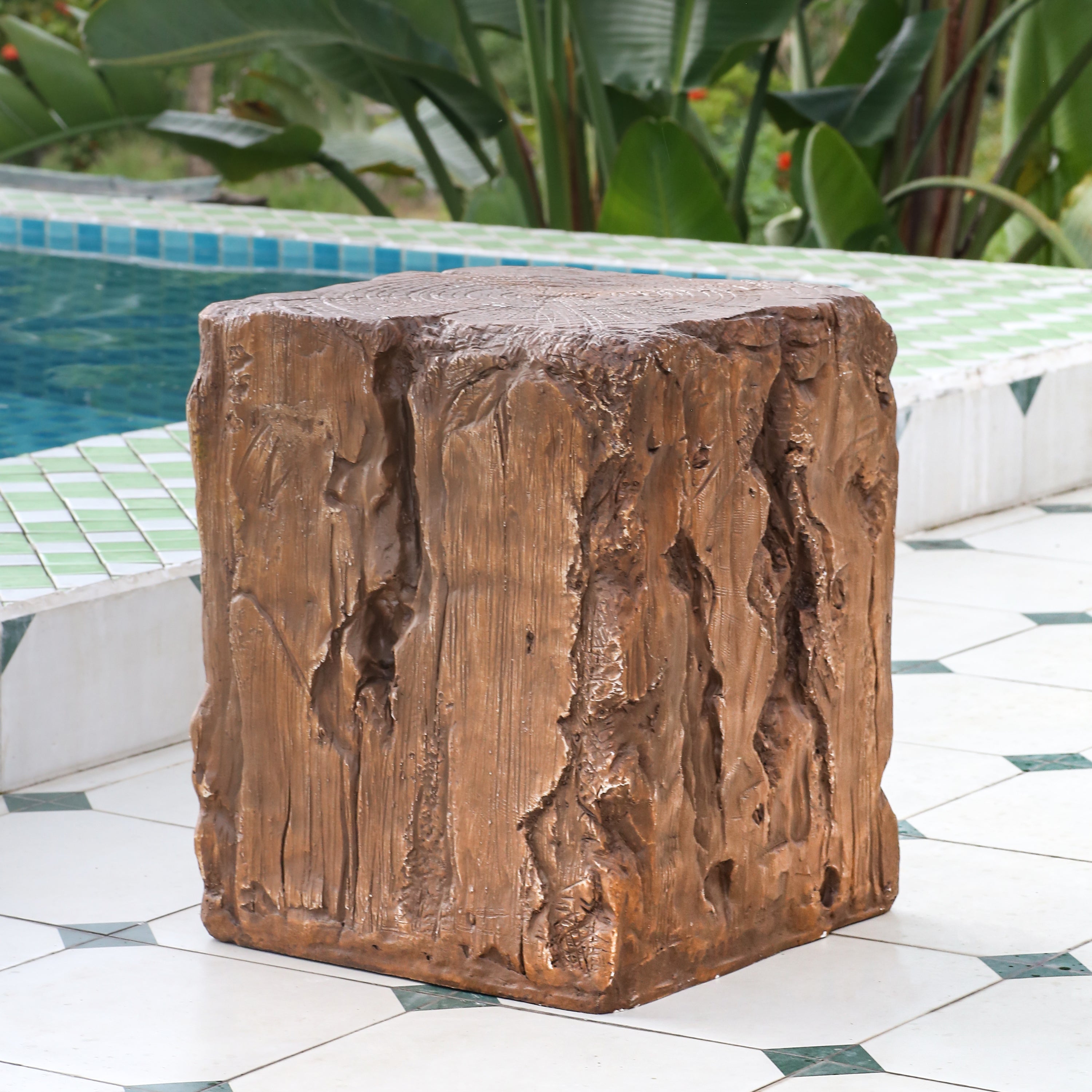 Amira Outdoor and Indoor Stump Shape MGO Side Table