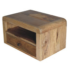 Chunky Floating Bedside, 1-Drawer, 1 Open Slot, Oak-ish