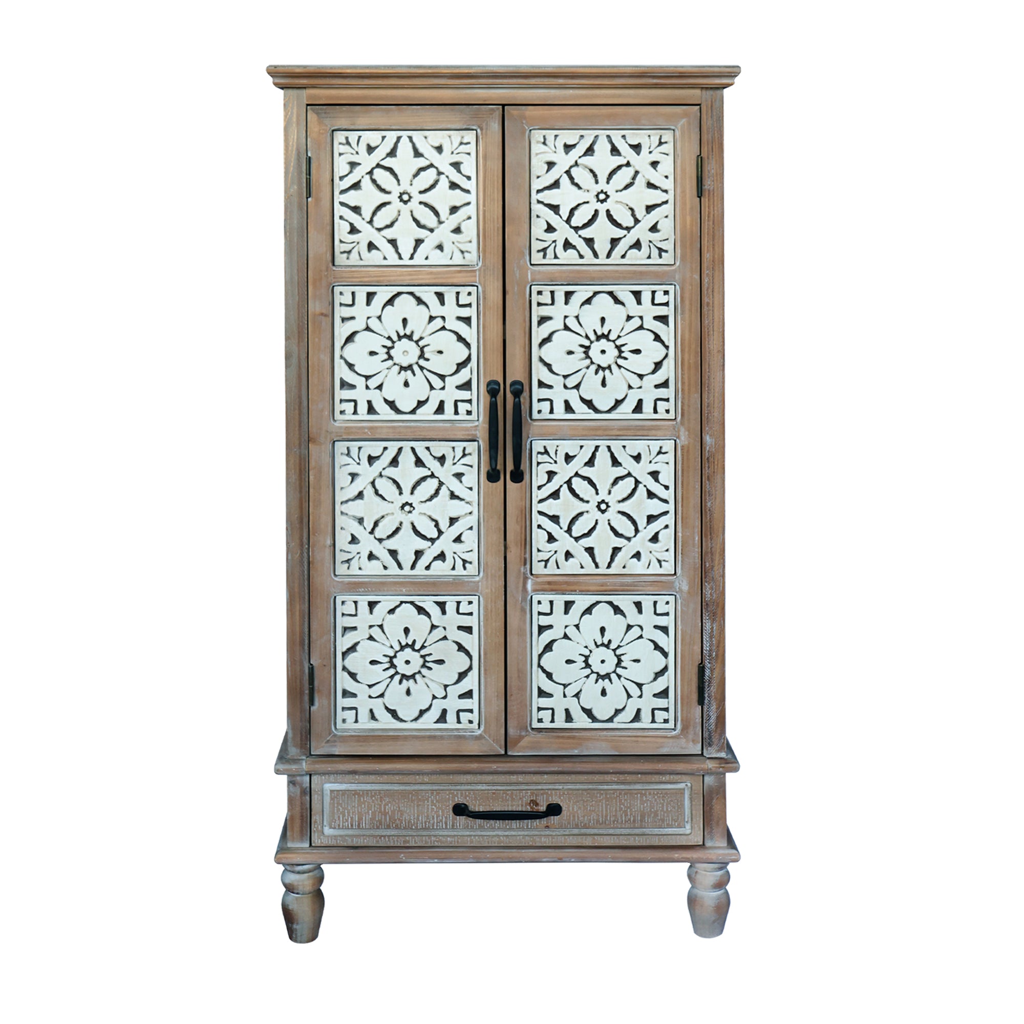 55.12'' Tall Tower Storage Cabinet - Rustic Wood Sideboard Pantry Cabinet