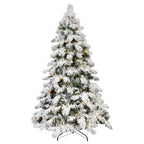 7ft Flocked Scarecrow-Shaped Christmas Tree with 360 Warm Lights