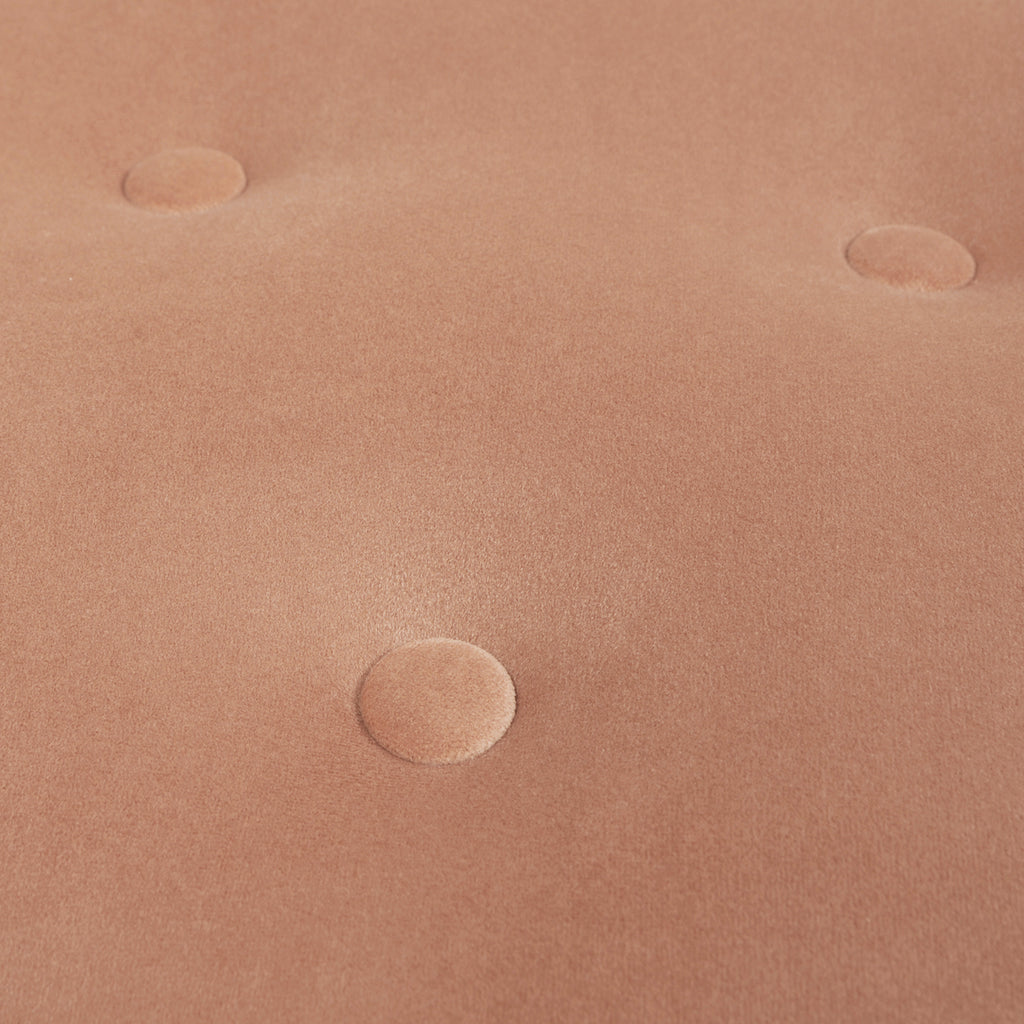 Yolanda 24" Round Upholstered Accent Ottoman, Peach