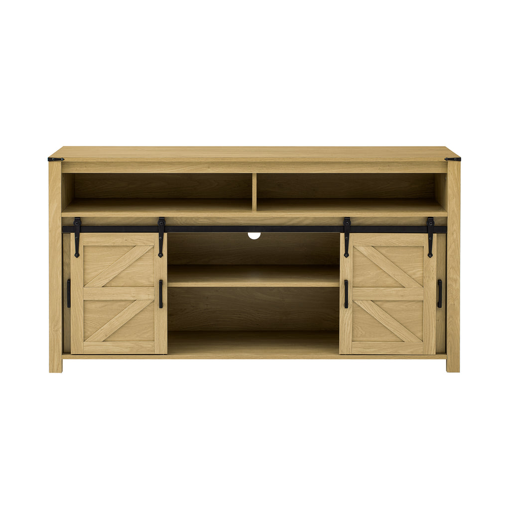 U_STYLE 59.3'' Sideboard with Sliding Barn Door and Mesh Panels