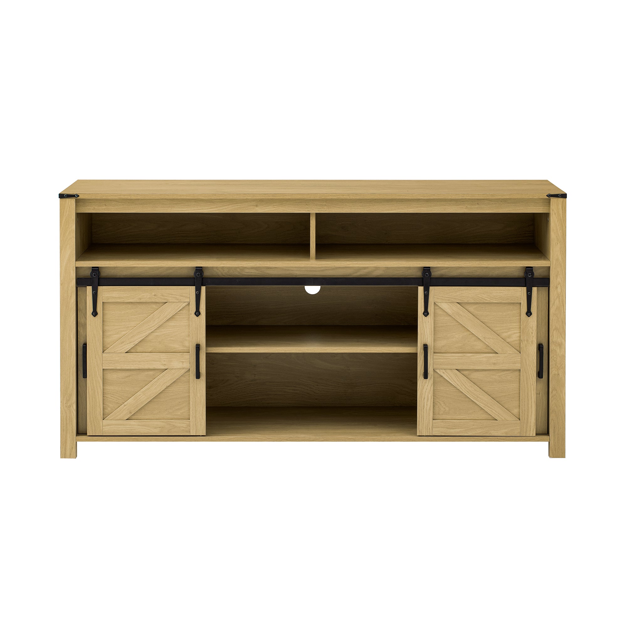 U_STYLE 59.3'' Sideboard with Sliding Barn Door and Mesh Panels