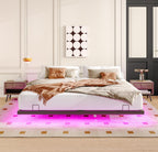 Queen Size Floating Bed Frames with LED Lights
