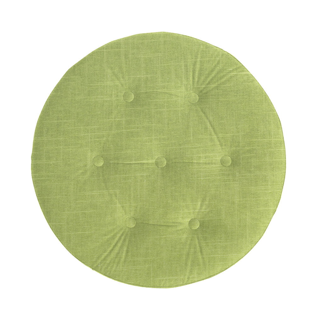Yolanda 24" Round Upholstered Accent Ottoman, Green