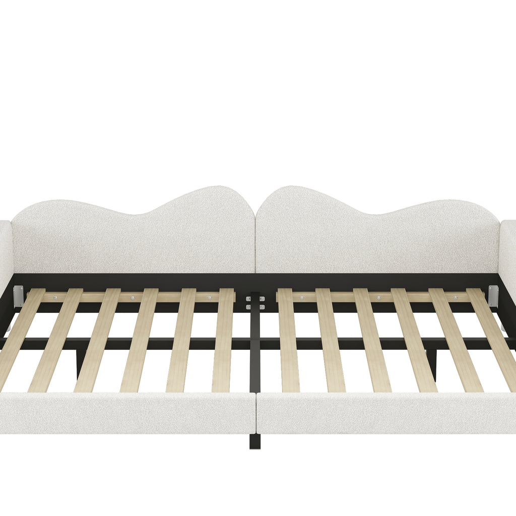 Full Size Upholstered Daybed in Sherpa Fabric