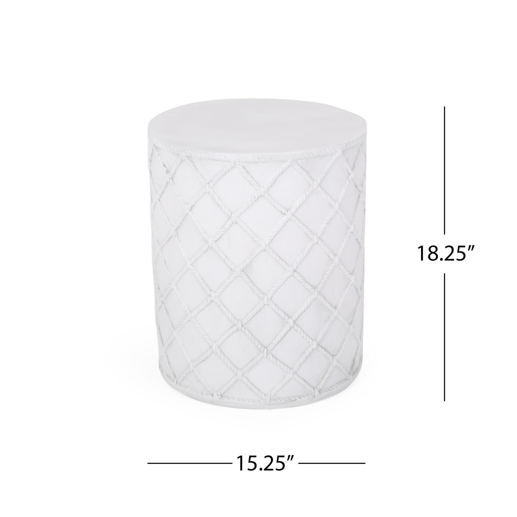 Outdoor End Table, Antique White