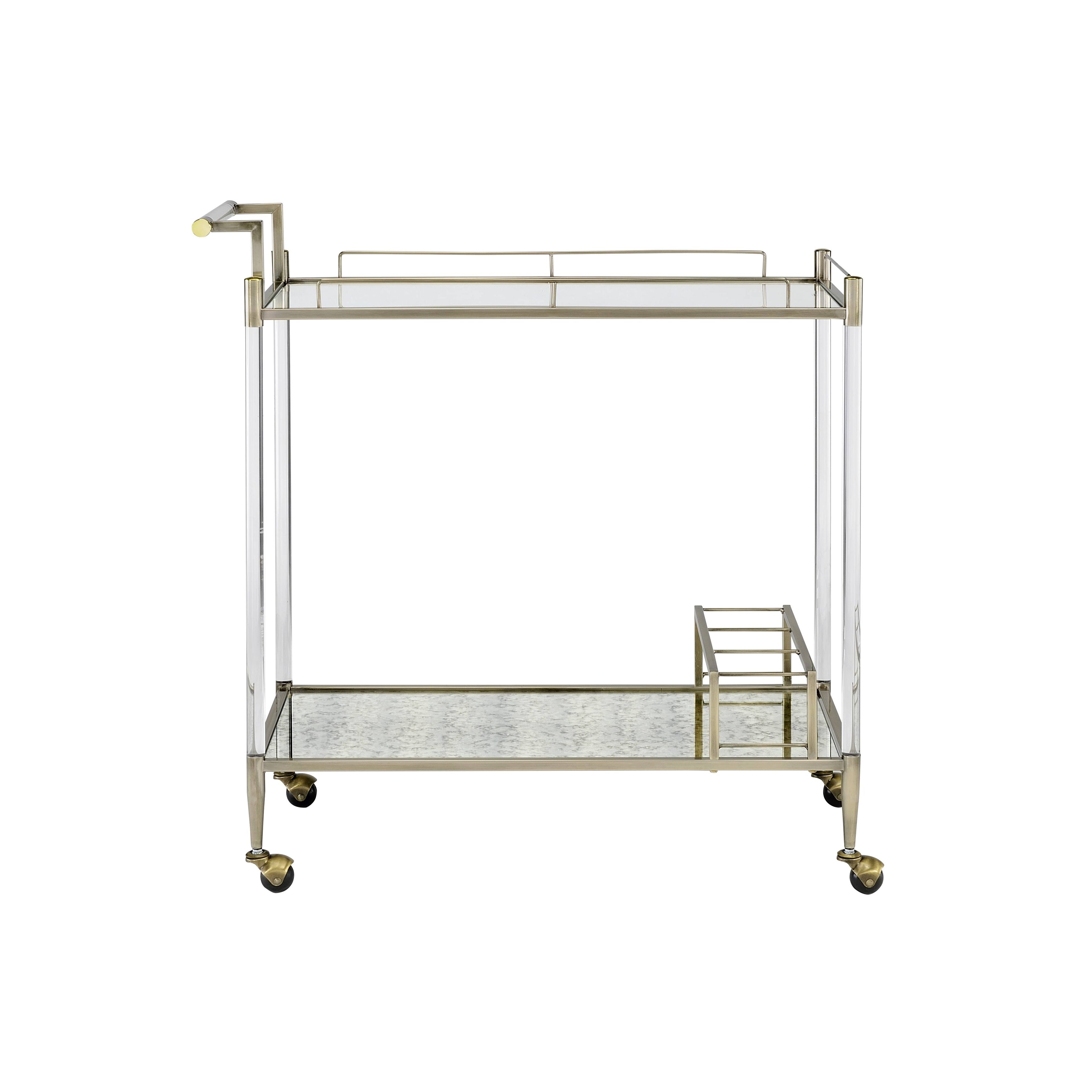 Cirro Antique Mirror & Wire Serving Cart