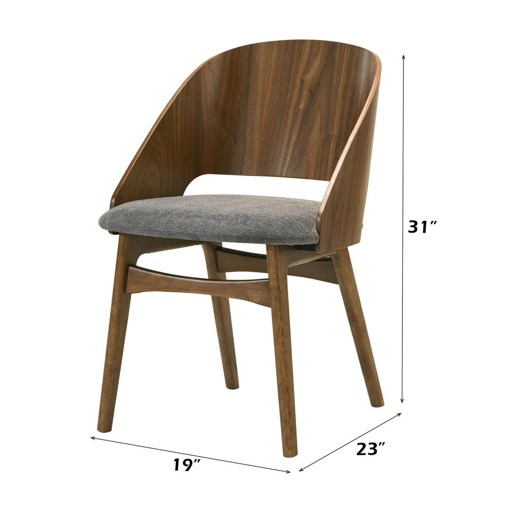 Delmon Fabric & Dark Seating for Dining