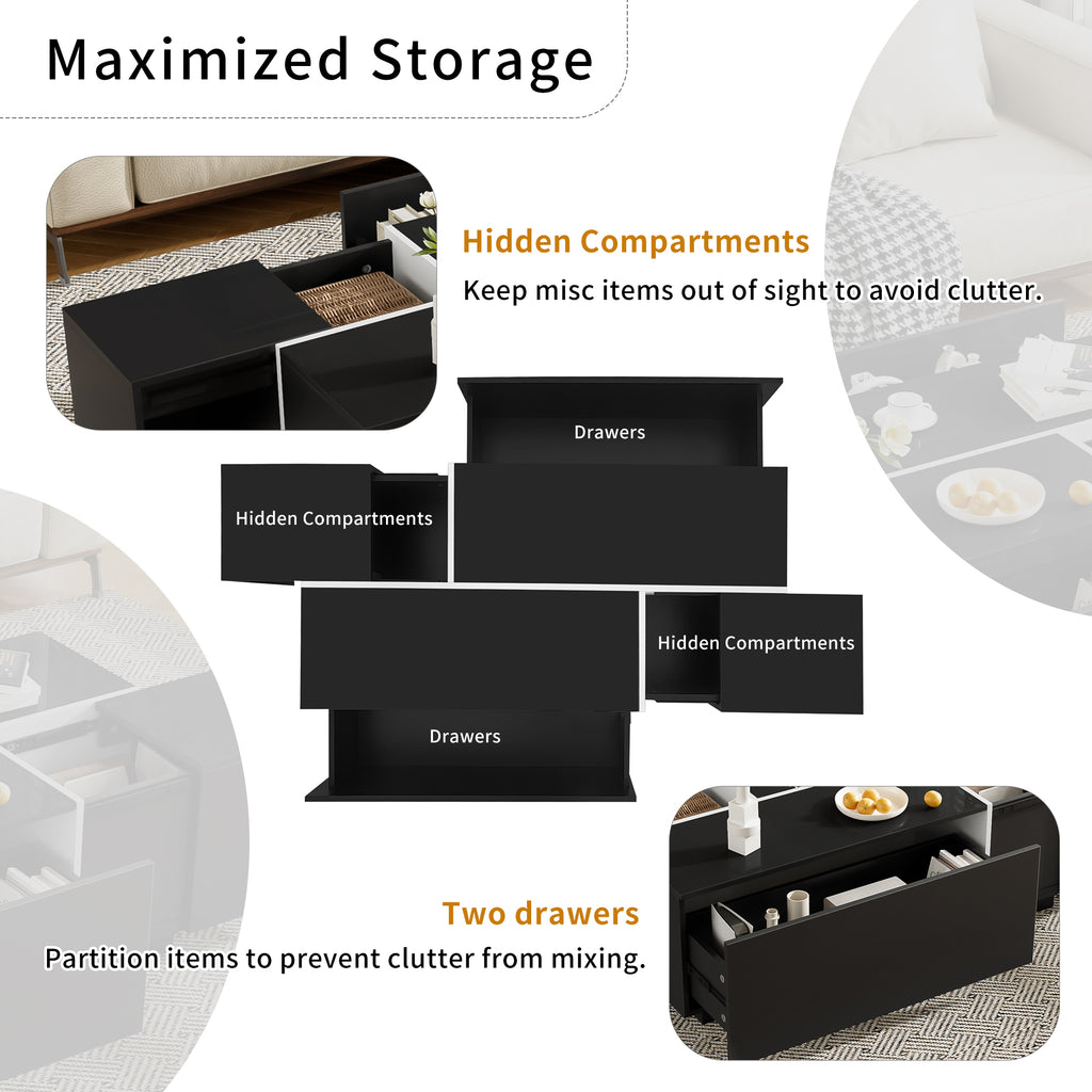 U-Can 47.2''-72.7'' Extendable Coffee Table