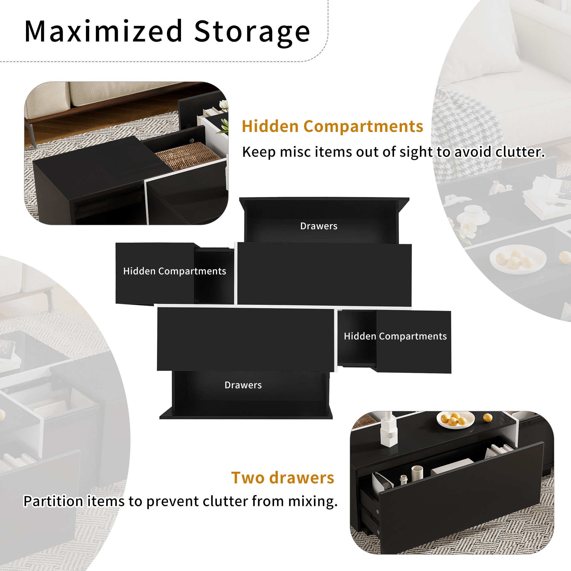U-Can 47.2''-72.7'' Extendable Coffee Table