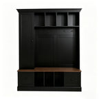 Vibe Haus 62.2''W Farmhouse Hall Tree with Shoe Storage Bench