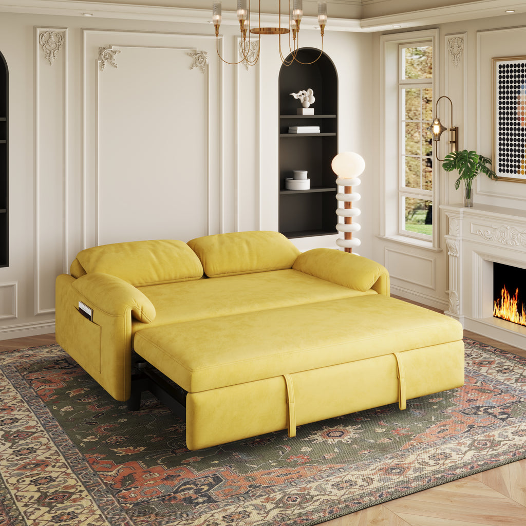 Elegant Dual-Purpose Velvet Sofa Bed