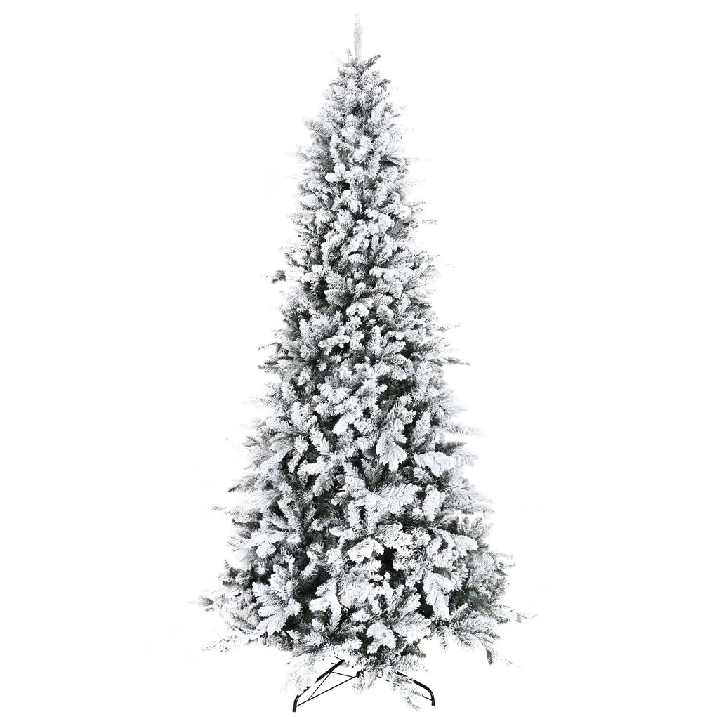 HOMCOM 9 Foot Pine Snow Flocked Artificial Christmas Tree