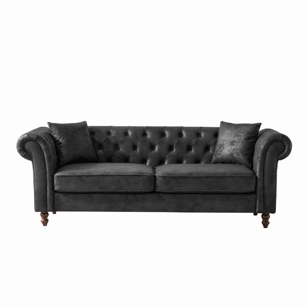 Chesterfield Tech Fabric Sofa - 83 Inch