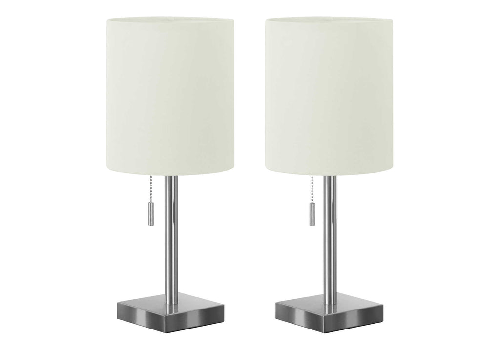 Lighting Set of 2 Table Lamp with USB Port - Nickel Metal