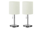 Lighting Set of 2 Table Lamp with USB Port - Nickel Metal