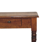 Artisan Furniture Solid Wood Chestnut Turned Leg Writing Desk, 1-Drawer