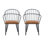 Indoor Upholstered Dining Chair With Metal Legs (Set of 2)