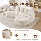 New Boneless L-Shape Sectional Sofa with Curved Chaise