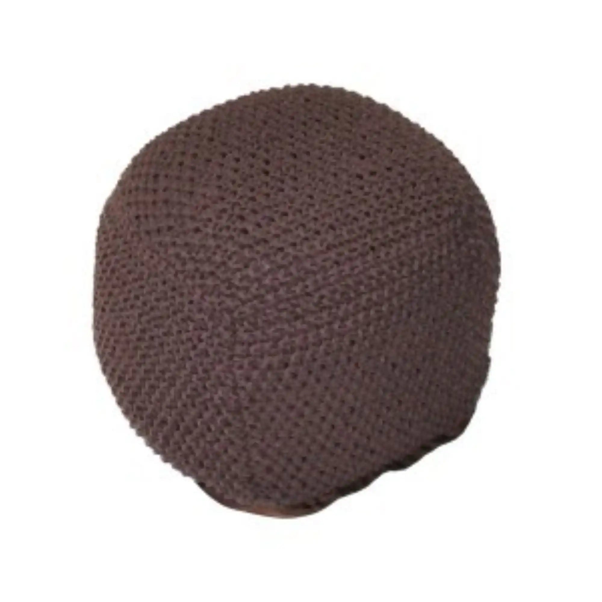 Semi Rounded Pouf Cable Knitted Perfect Seating