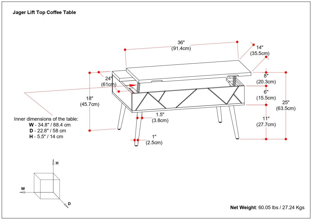 Jager Lift Top Coffee Table