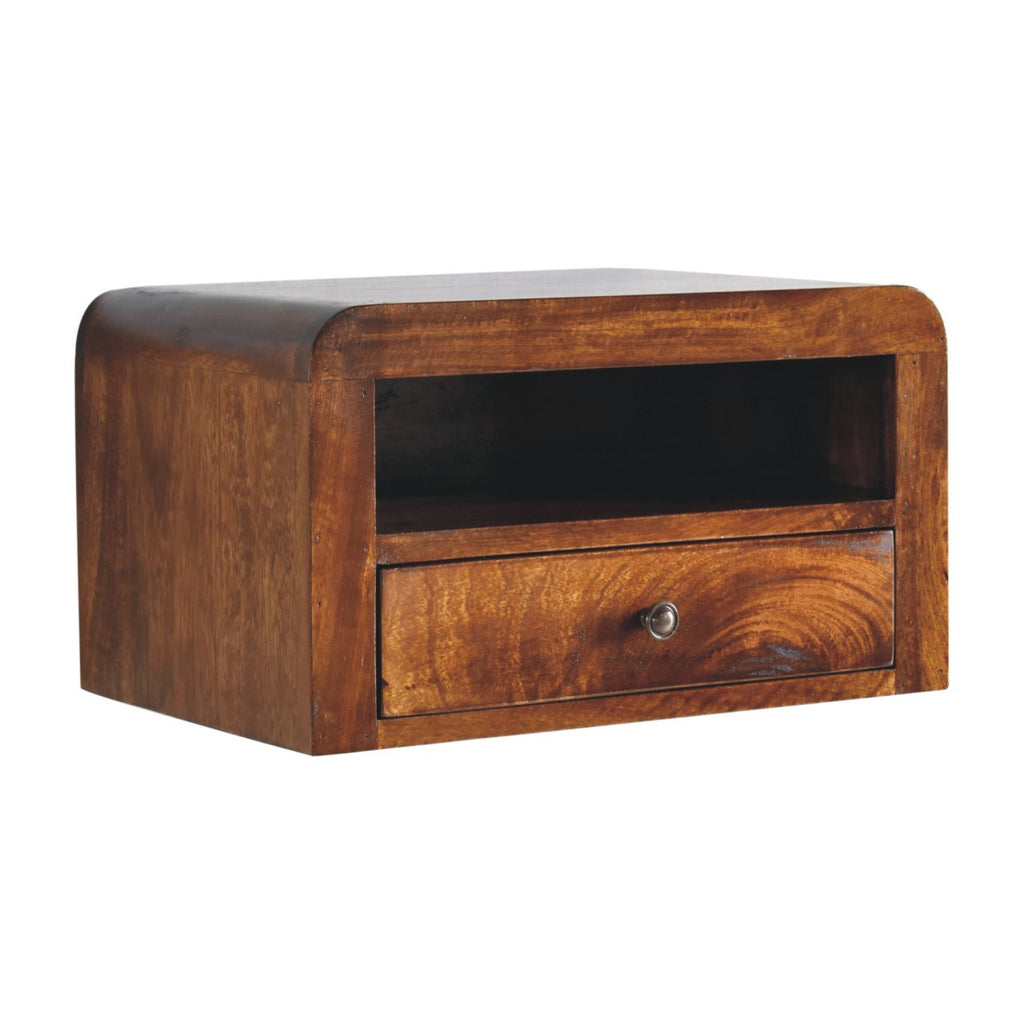 Chunky Chestnut Floating Bedside Nightstand