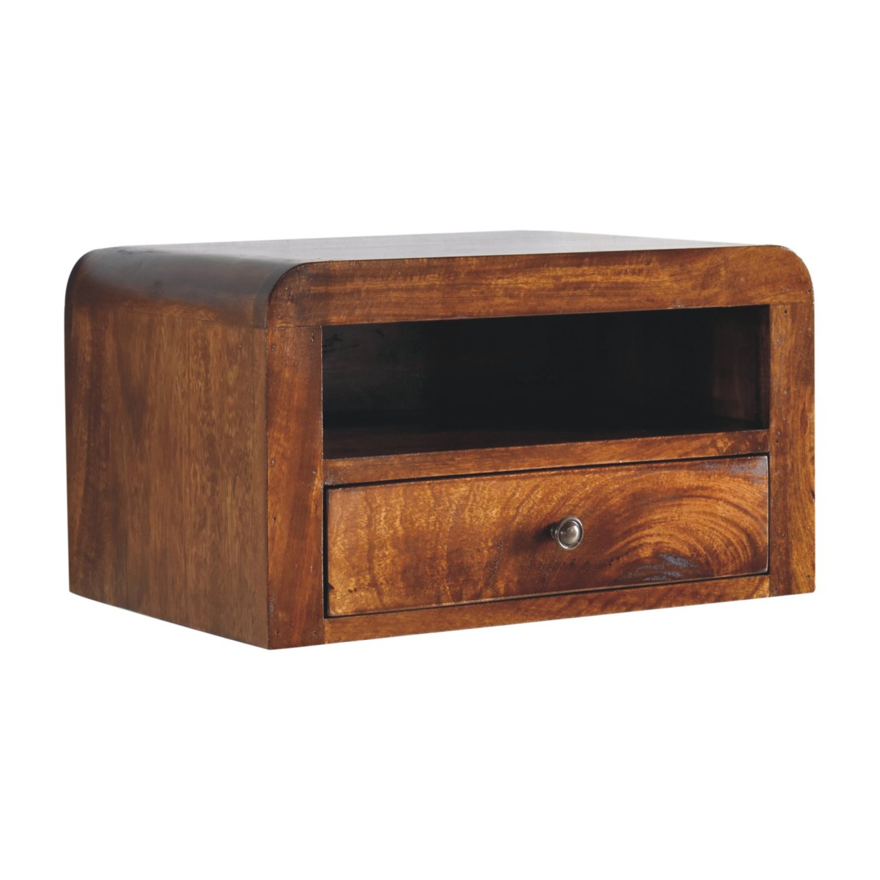 Chunky Chestnut Floating Bedside Nightstand