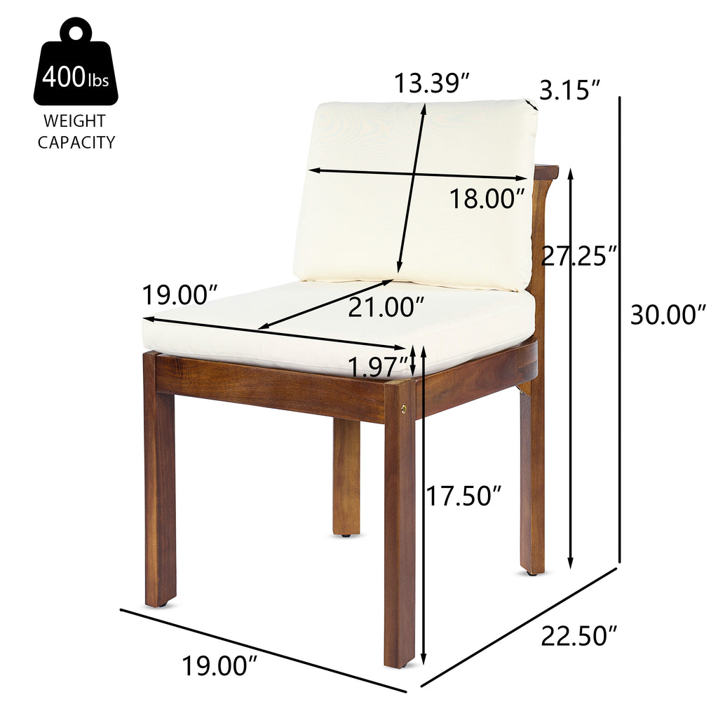 Acacia Wood Outdoor Dining Chair (Set of 4)
