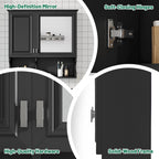 30 Inch Mirror Medicine Cabinet with Open Shelves