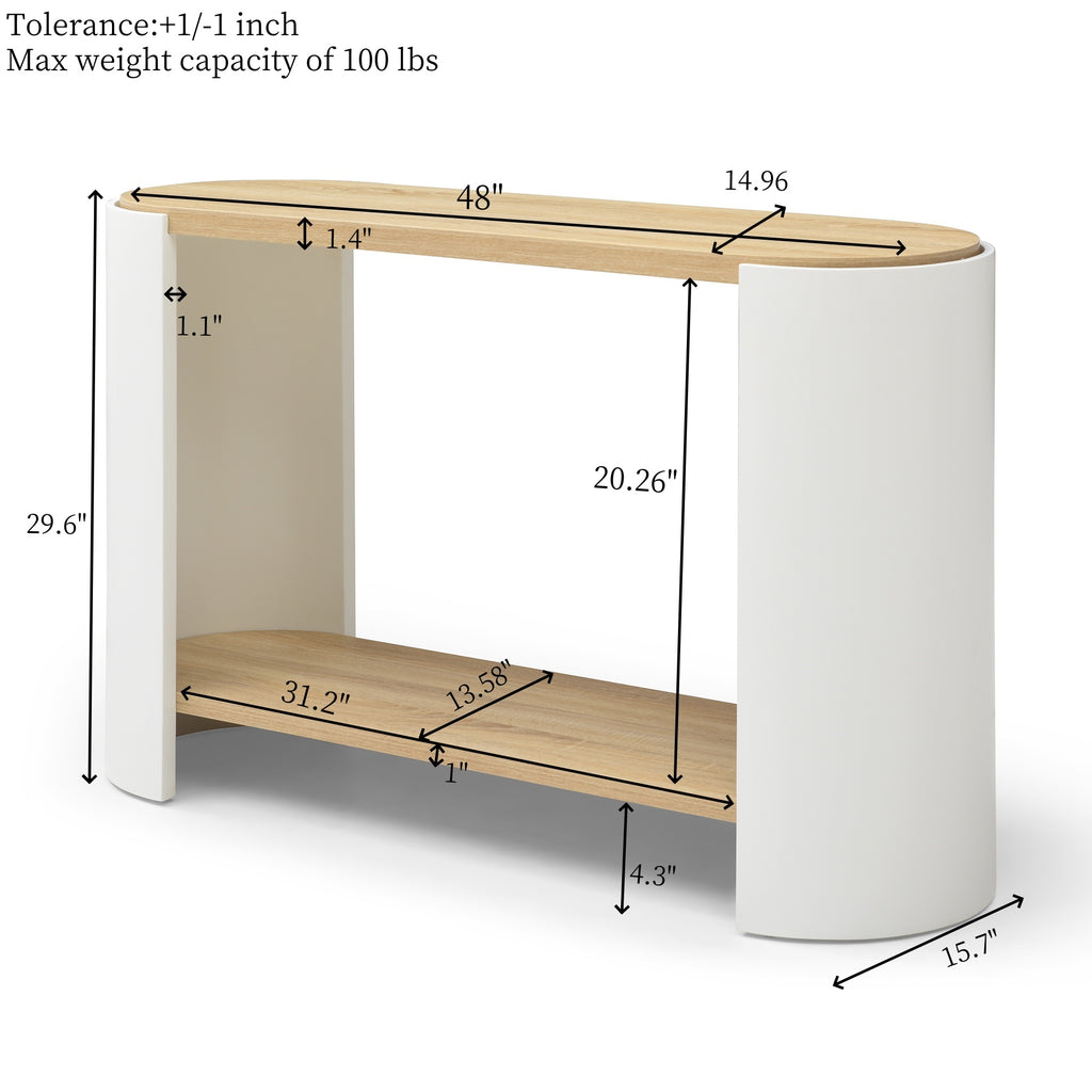 Small Nightstand with 2-Layer Storage Shelves