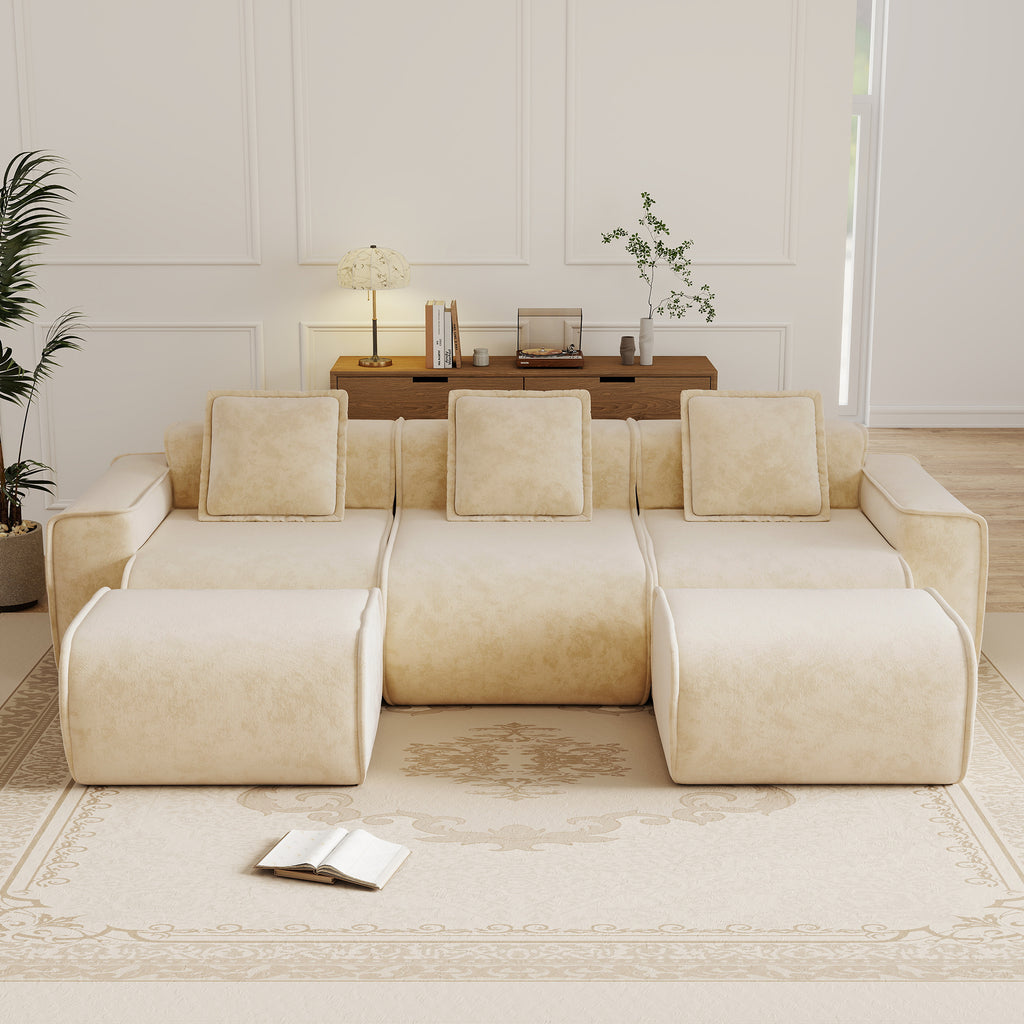 Streamlined Design Modular 3 Seat U Shape Sectional Sofa