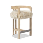 Millwick 26.5" Low Back Genuine Fur Counter Stool