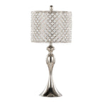 27" Contemporary Metal Table Lamp Set in Polished Nickel
