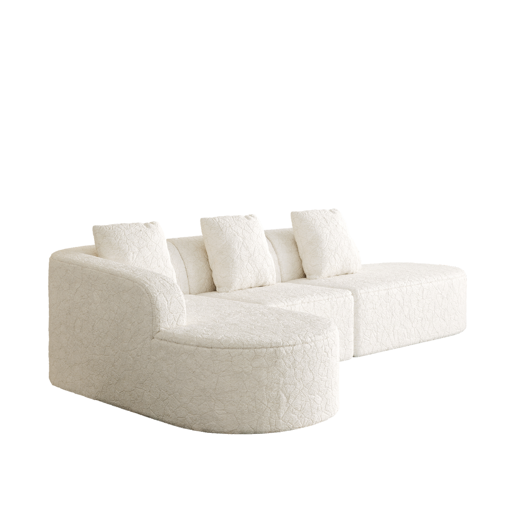 111.8-Inch L-Shaped Curved Modular Sofa