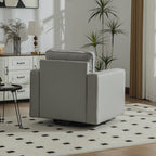 33.6" Upholstered 360° Swivel Armchair with Hidden Storage