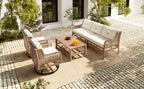 4 Pieces Patio Furniture Set with Swivel Chairs