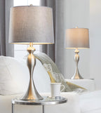 27" Contemporary Metal Table Lamp in Brushed Nickel
