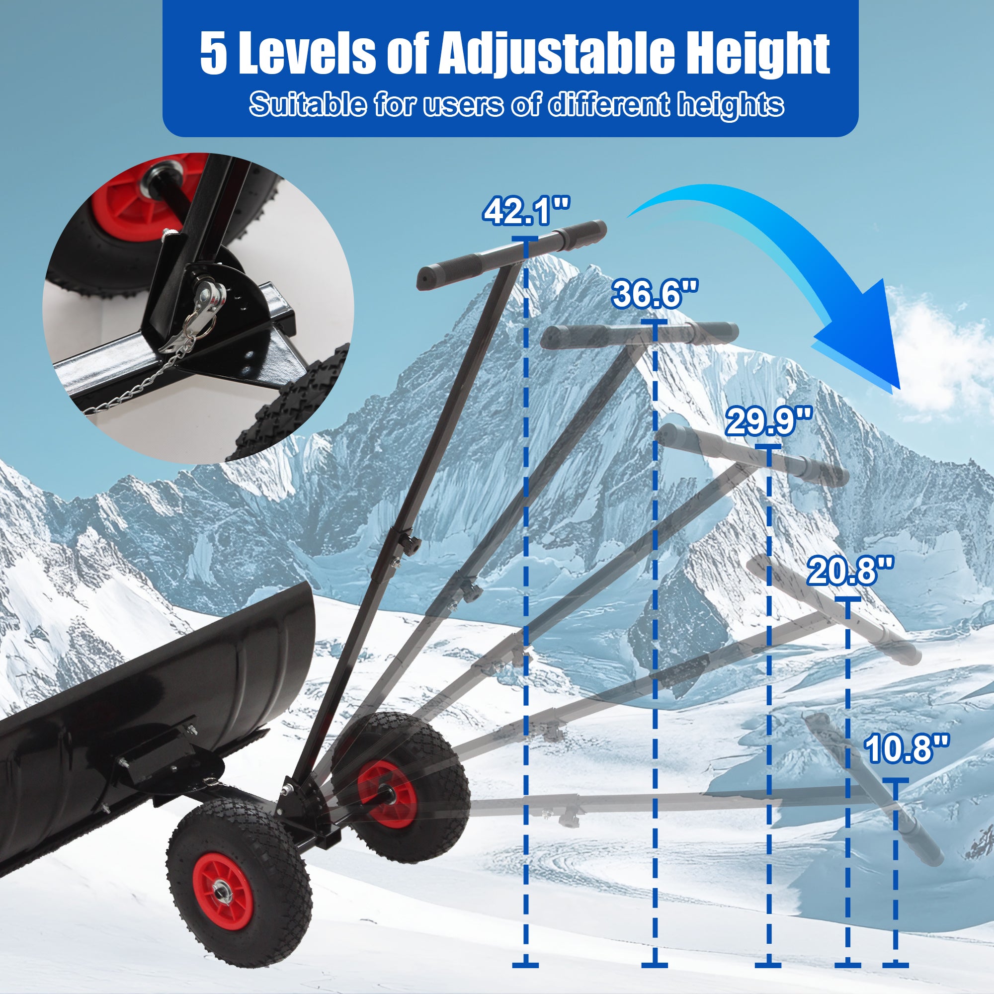 30" Wide Metal Snow Pusher