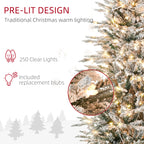 HOMCOM 6ft Tall Prelit Artificial Christmas Tree