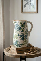 7.9x5.9x9.4" Floral Pitcher Vase